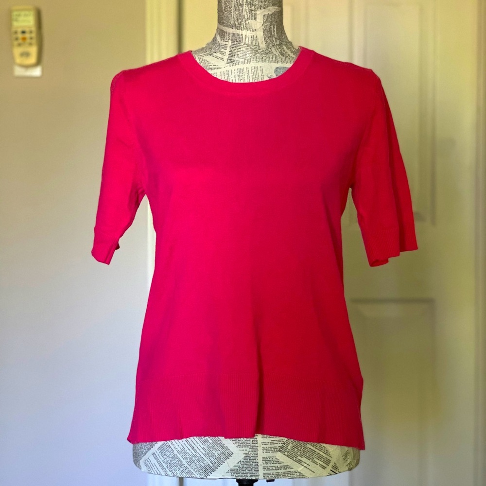 BLEU GRAY | Knit Pink Short Sleeve Shirt | Sz M